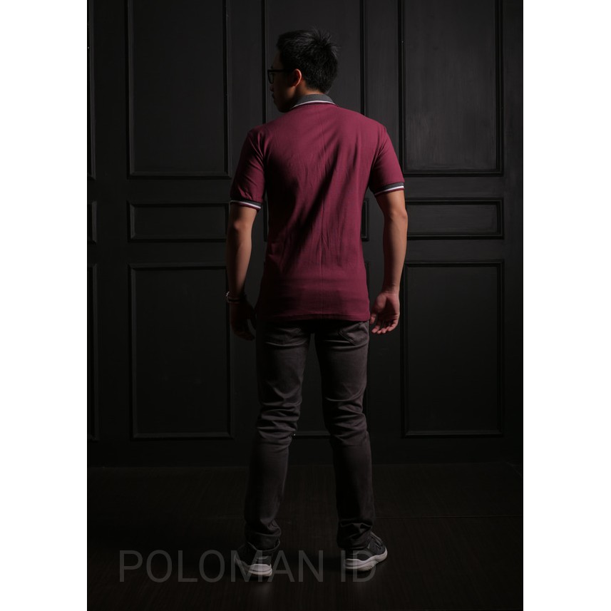 Sale Baju Kaos Kerah Polo Shirt Cowok Pria Lacoste Katun Cotton Maroon Promo