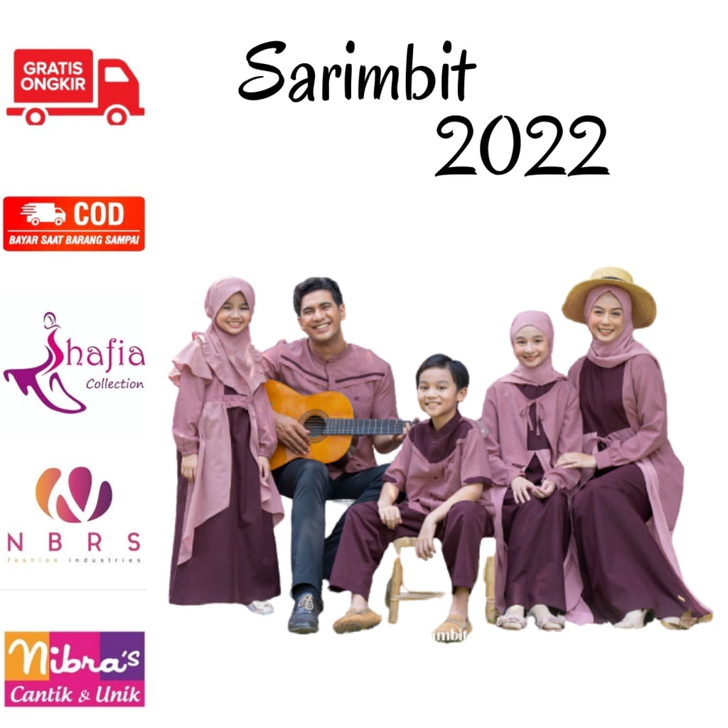 1.1 Nibras Sarimbit Family Aesthetic Maroon Lebaran 2022 / Ready Nbrs Ori Sarfam Terbaru Aestetik Co