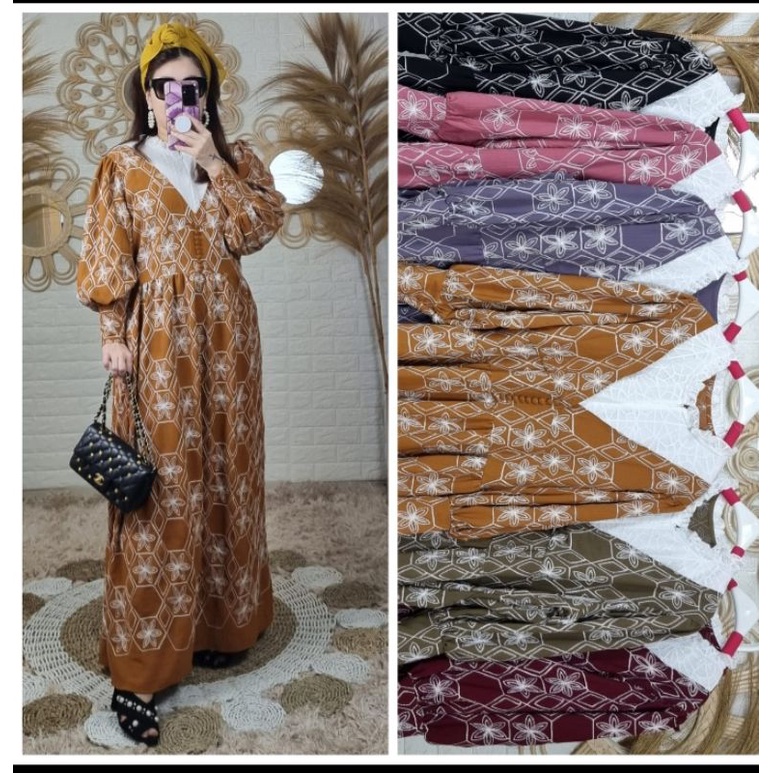 gamis Lesti bordir terbaru/meiji