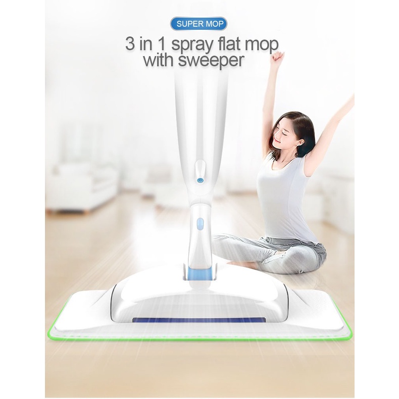 GS8 Alat Pembersih Lantai 3 in 1 Water Spray Sweeper Floor Flat Mop JOOMOON FD-11P