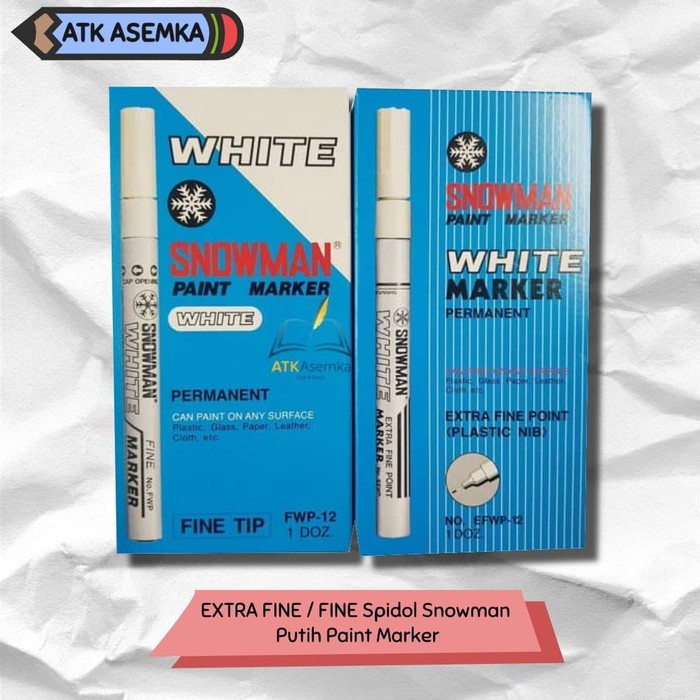 

EXTRA FINE / FINE Spidol Snowman Putih Paint Marker - extra fine Atk