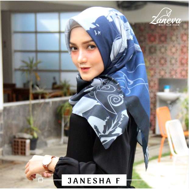 Premium Janesha Voal Printed scarf by Zanevahijab