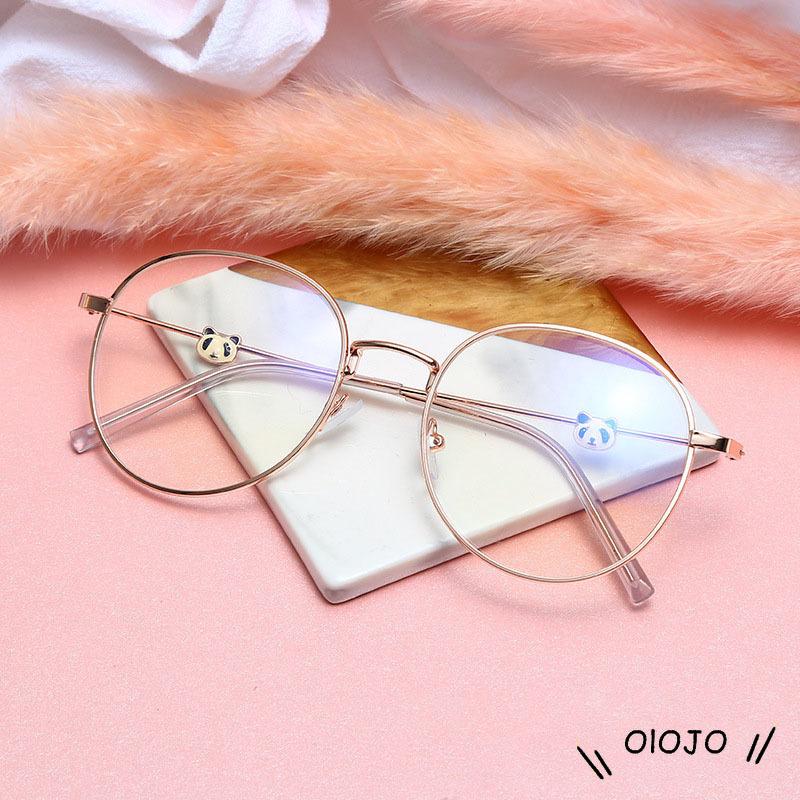 OLOJO Kacamata Oval Korea Anti Biru Wanita Lensa Rangka Transparan Frame Eyeglasses Pria/Wanita