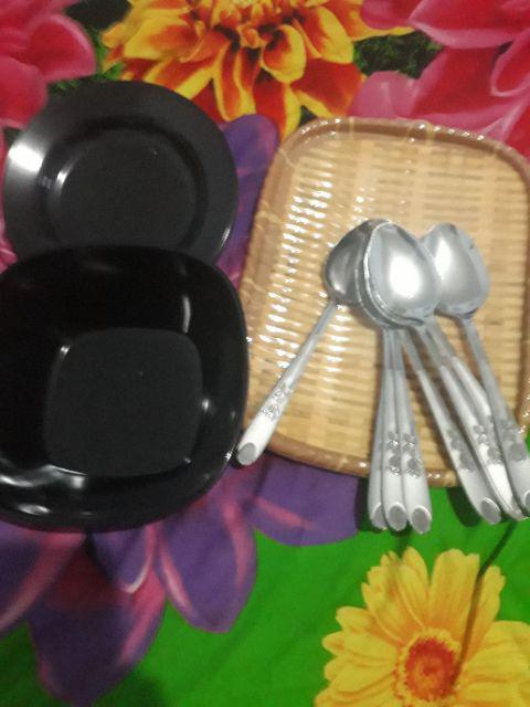 Piring Melamin Persegi Motif Rotan Unica W-7509