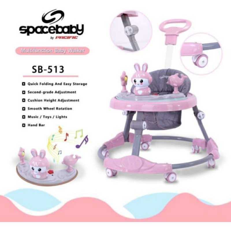 Baby walker spacebaby SB-513/ kursi belajar jalan bayi