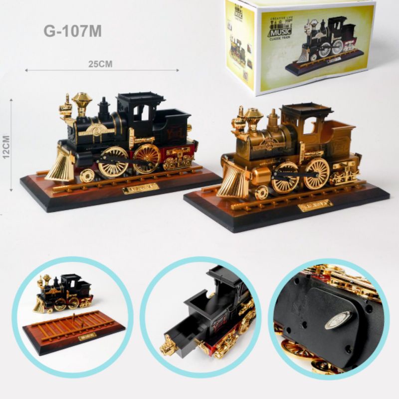 DHASHOP Kotak musik (music box) berbentuk kereta api