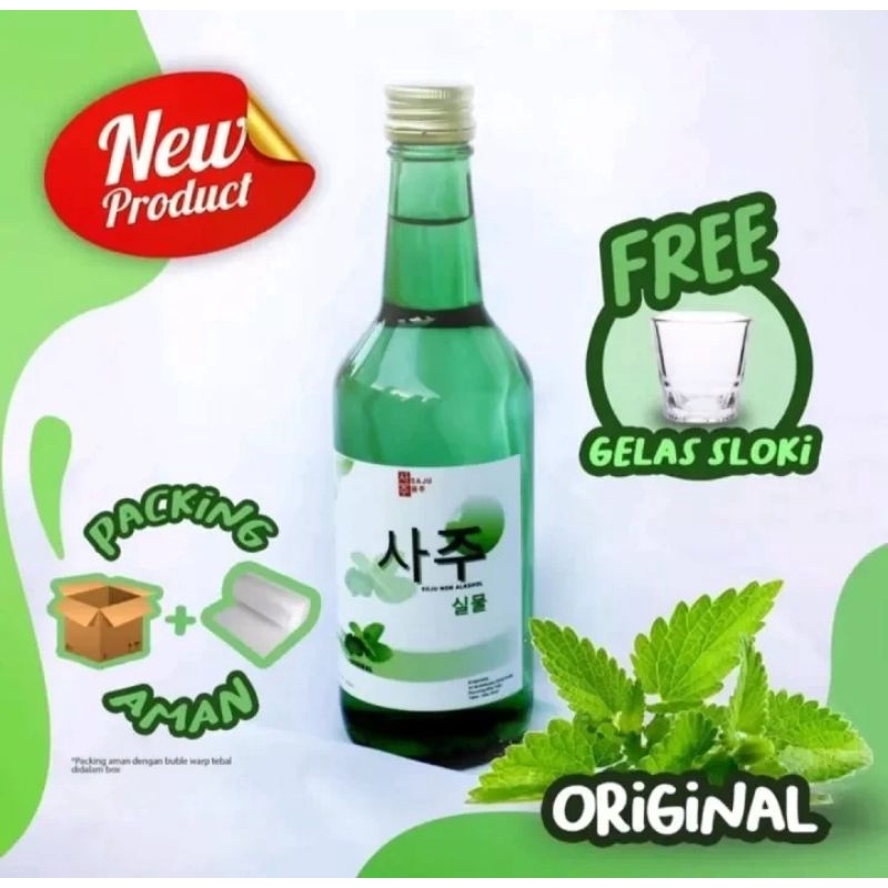 

SOJU NON ALKOHOL | 100% HALAL VARIAN RASA ORIGINAL MINT | FREE SLOKI DAN PACKING