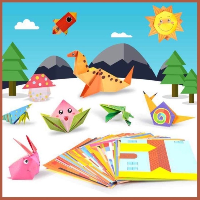 folding character m7 origami paper edukasi kreatifitas anak