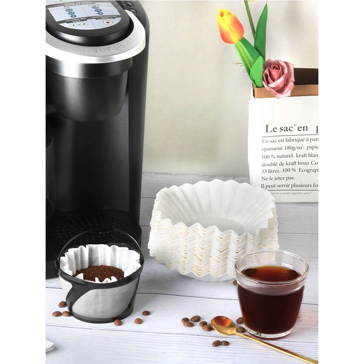 Keurig 100pcs Kertas Filter Drip Mesin Kopi Amerika Bentuk Mangkuk