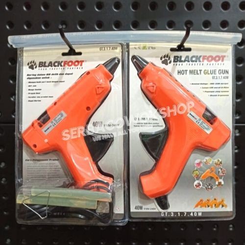 Blackfoot Hot Melt Stick Glue Gun 40 Watt 11 mm + Bonus 2 Batang Lem Tembakan Termurah Berkualitas