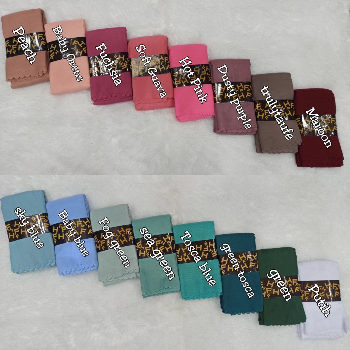 Promo   Hijab Jilbab Kerudung Segiempat Katun Voal FH Denay Lc Polos uk 115   Hanya di shopee