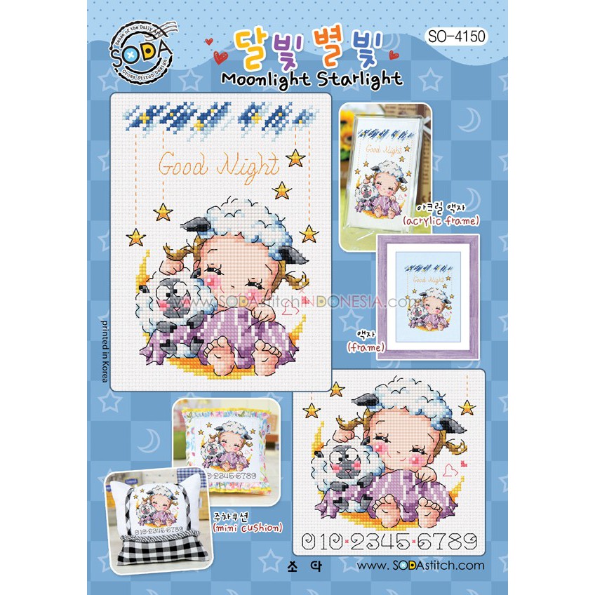 Paket DIY Craft Sulam Kristik / Cross Stitch Sodastitch SO-4150 - Moonlight Starlight