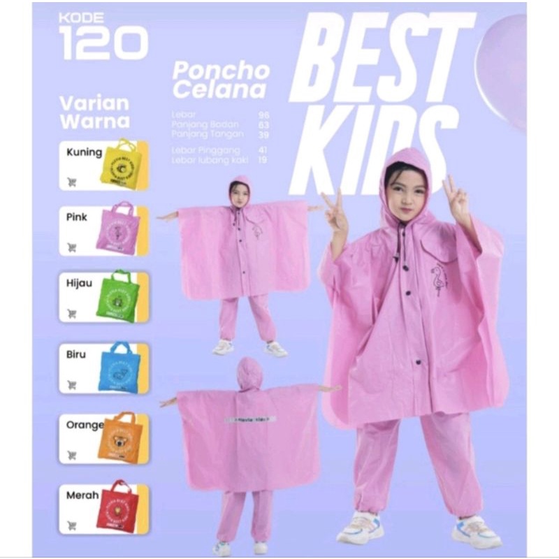 Jas hujan anak plevia jas celana best kid 120