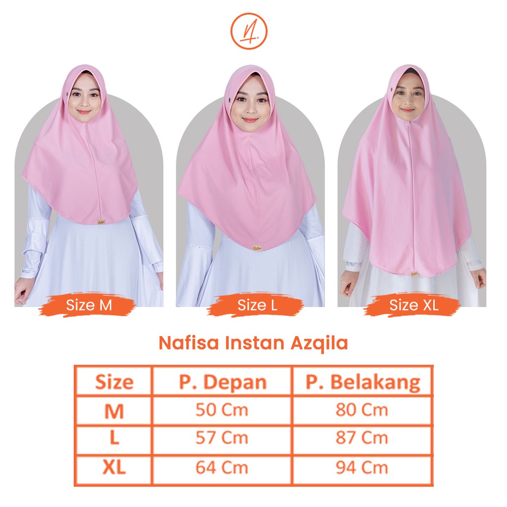 Nafisa Instan Azqila Premium - Hijab Instan Jilbab Bergo Bahan Kaos & Lycra High Quality Part 1-6