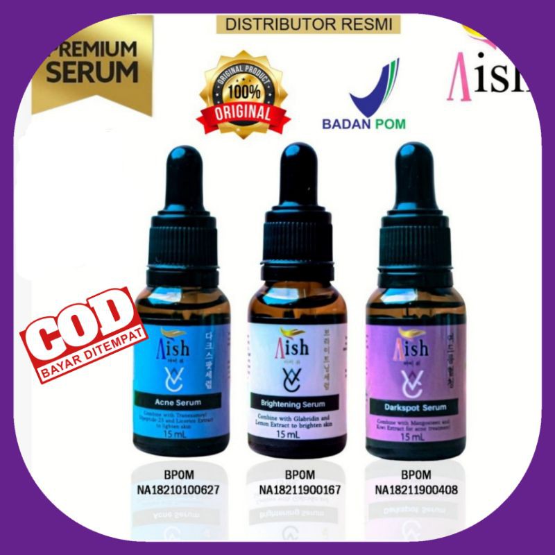 AISH SERUM KOREA - SERUM AISH SERUM ORIGINAL ACNE/BRIGHTENING/DARKSPOT ORIGINAL BPOM (COD)