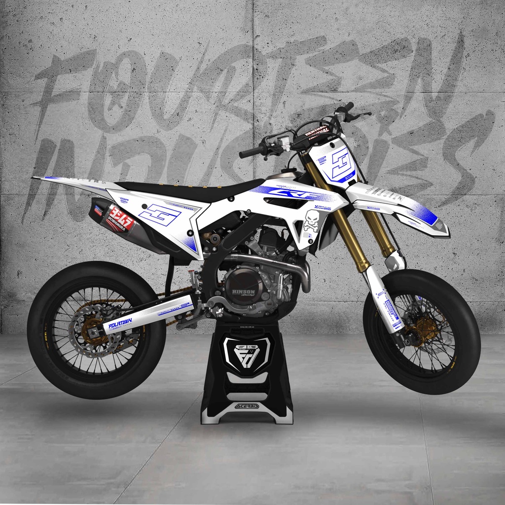DECAL CRF 450 2022 putih biru - stiker dekal body crf 450 hrv