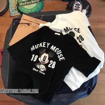 TBI Kaos Oversized Mickey Mouse 1928 Oversized T-Shirt Lisa Blackpink Kpop Korea Kaos BTS