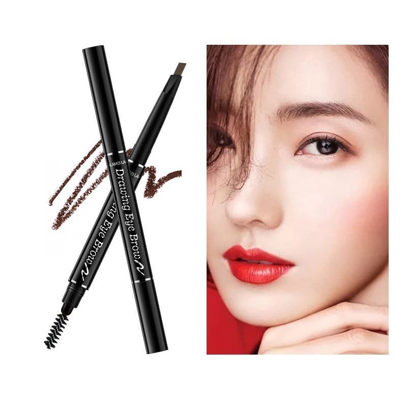 Pensil Alis Lameila  2 in 1 pencil eyebrow 7 warna Tahan Lama &amp; Waterproof LM 789