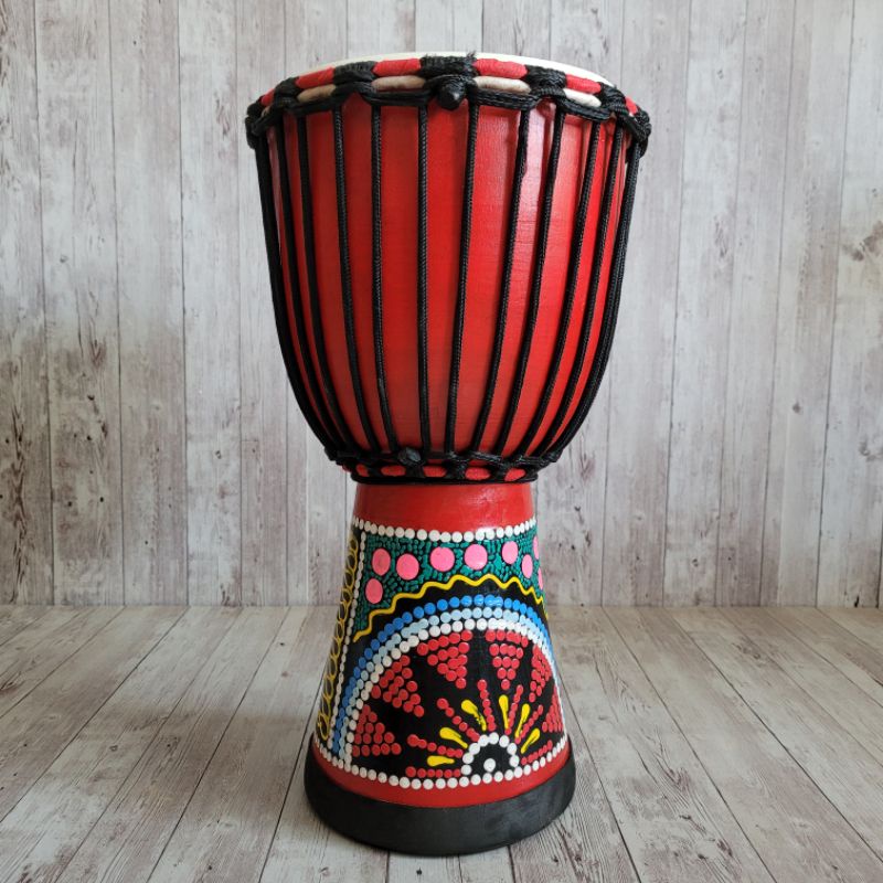 Alat Musik Gendang Jimbe Djimbe Mirip Darbuka Ukuran Sedang 40cm Motif Ukir Kualitas Suara Bagus Kencang