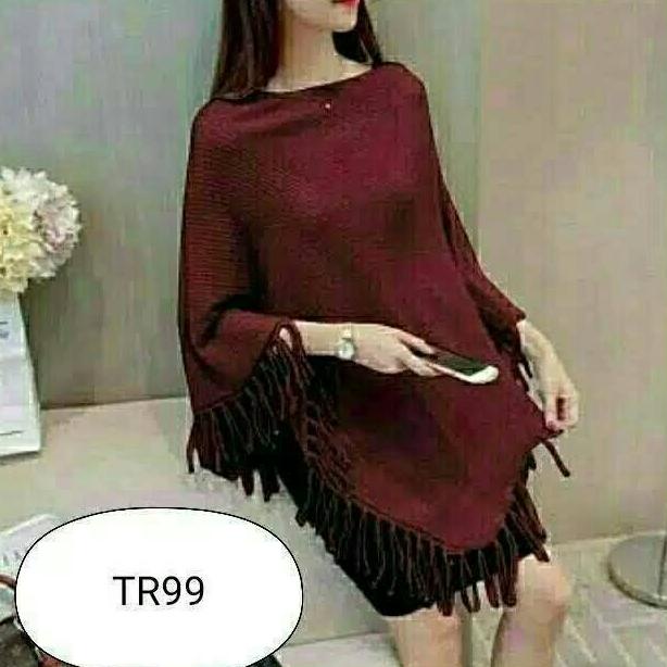 Atasan Wanita Rajut Poncho