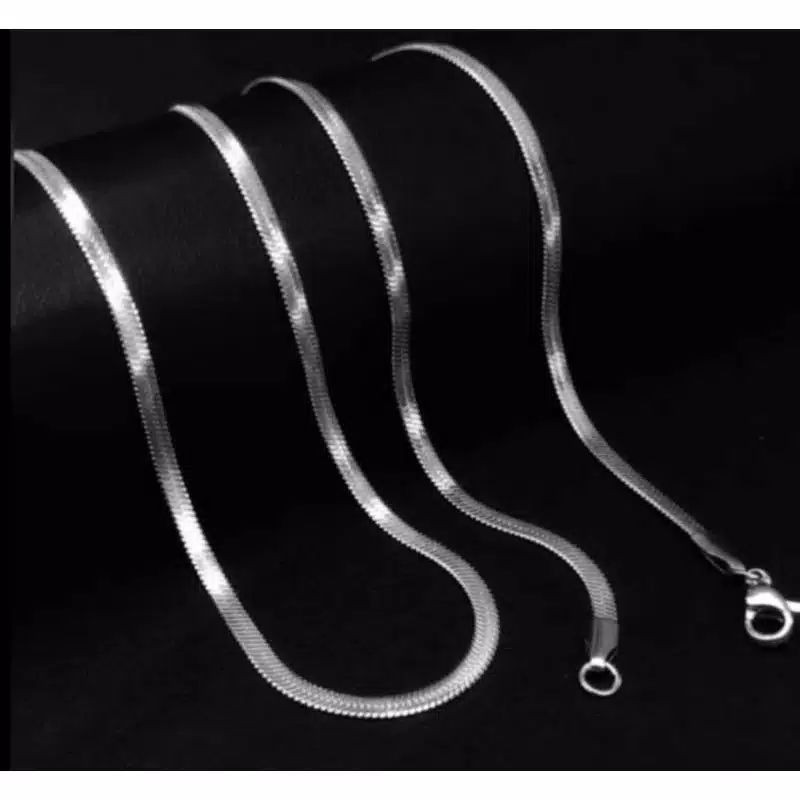 Kalung titanium pipih flat gepeng 50 cm
