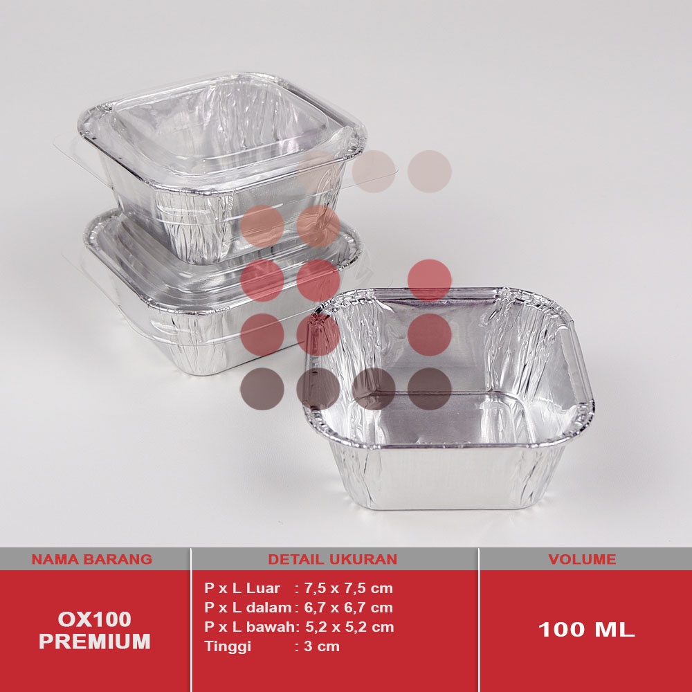 Foto alumunium foil cup OX 100 + tutup mika macaroni schotel plapertart