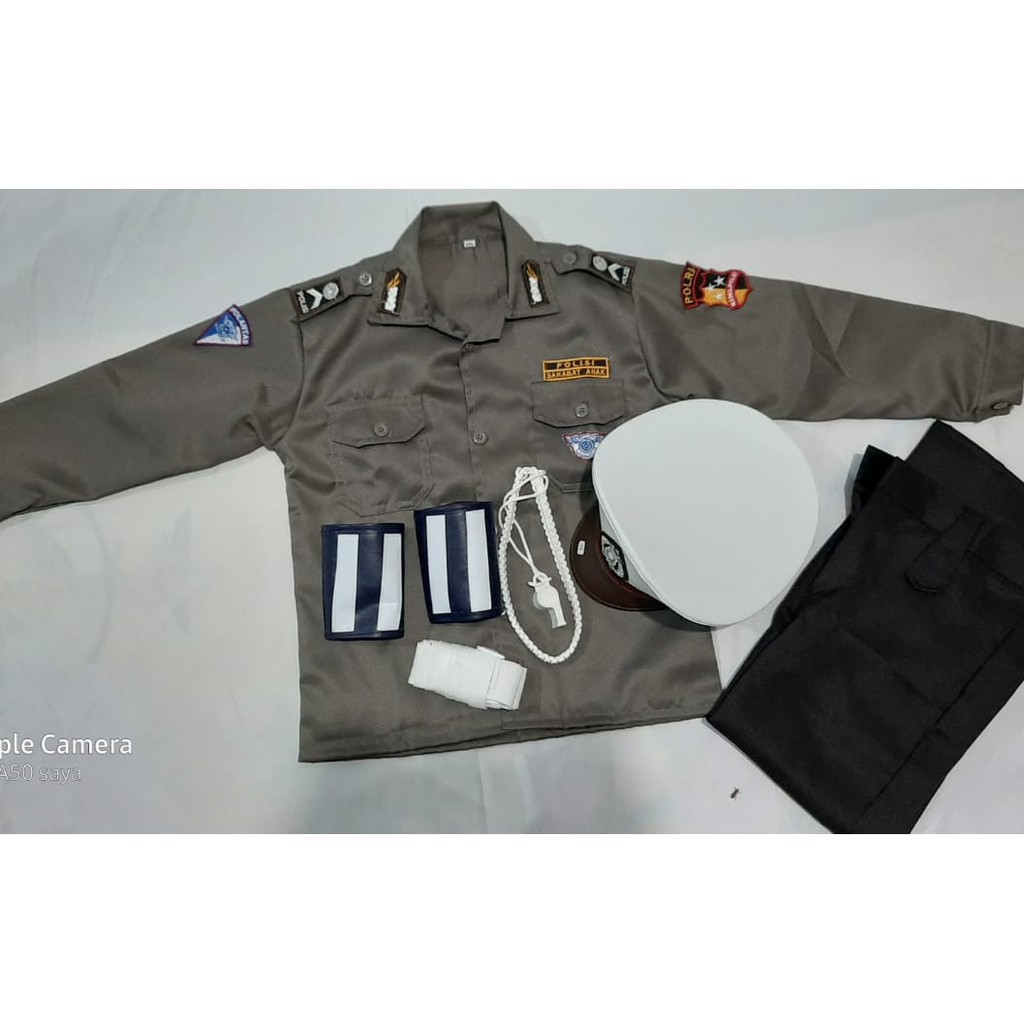 BAJU SERAGAM POLISI ANAK /KOSTUM/KARNAVAL PAKET  KOMPLIT