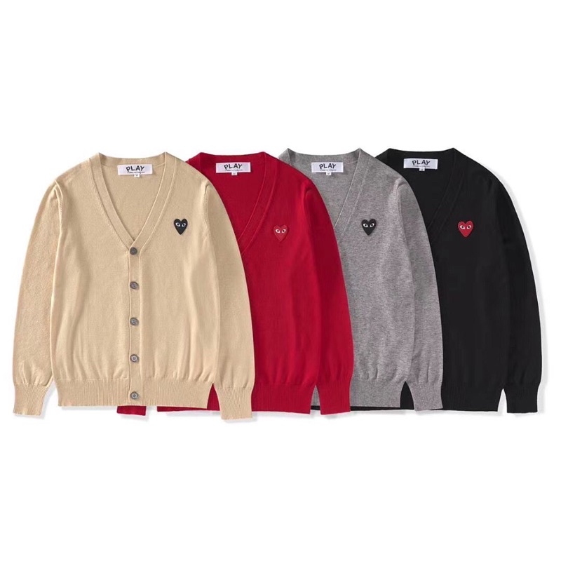 swater cardigan CDG V taehyung cdg play jacket unisex