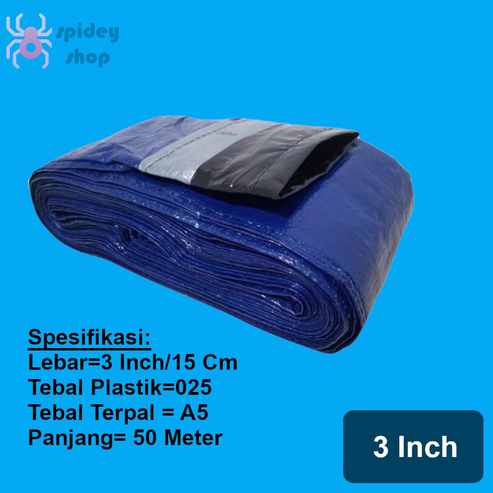 Selang Irigasi Selang Terpal 3 Inch 50 Meter Merk Dolphin