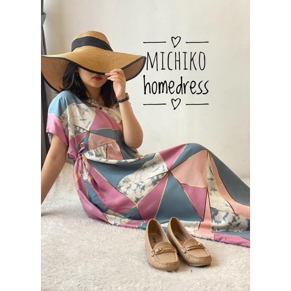 Michiko Home Dress|Daster Kimono panjang|Home Dress Korea|Daster Busui jumbo|Daster Rayon Kimono kek