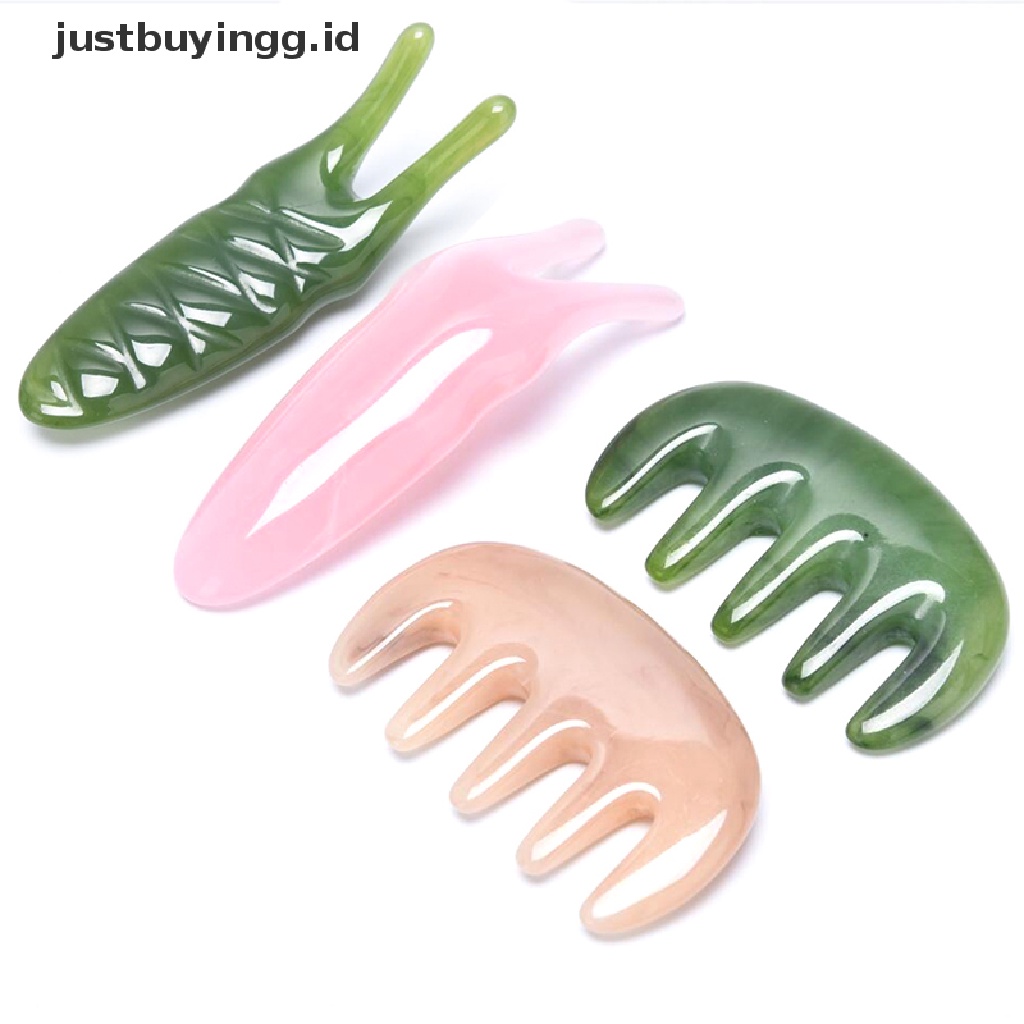 [justbuyingg.id] Natural Crystal Gua Sha Board Head Massage Nose Eyes Face Wrinkle Lifting Tool ID