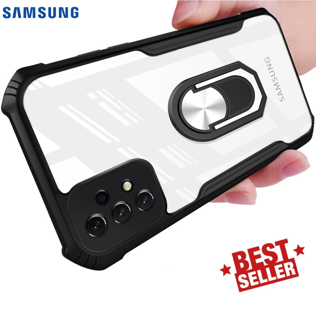 Case Samsung A13 A23 A33 A53 A32 A52 A52s A72 A73  XUNDD i-Ring Standing Transparan CLEAR Armor Bump