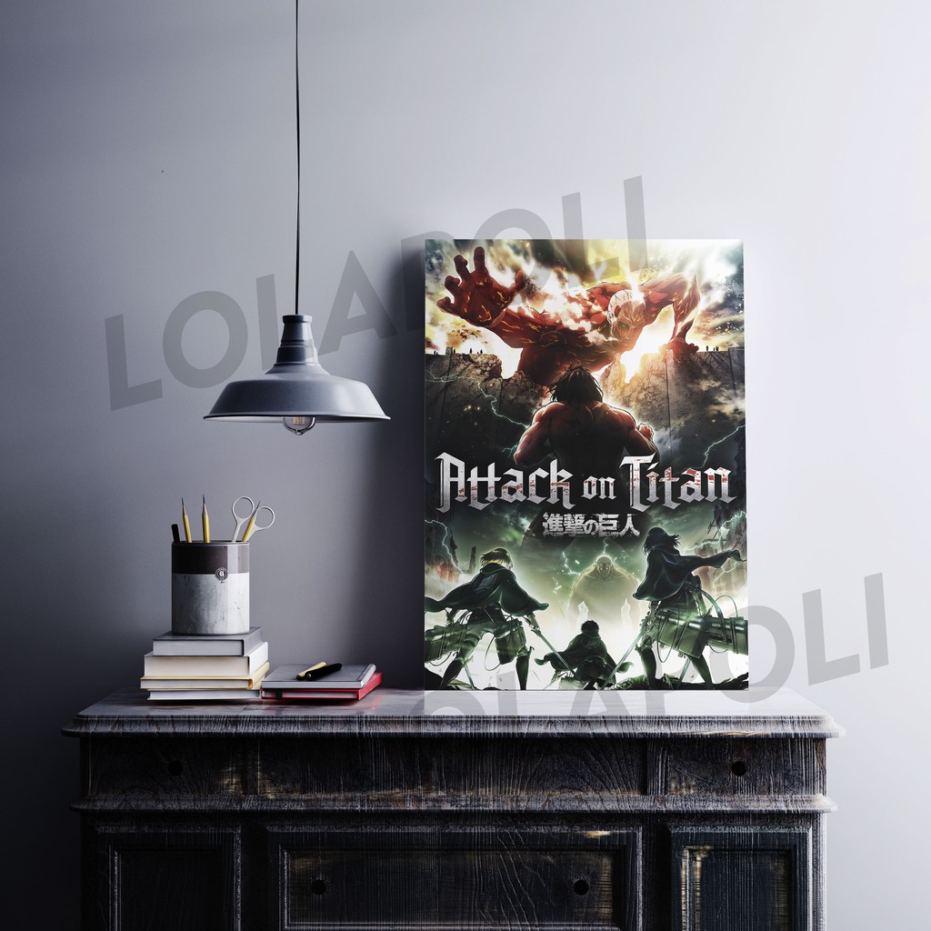 Hiasan Dinding Poster Kayu - Anime Attack On Titan