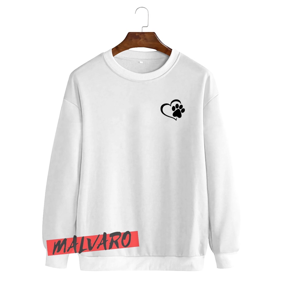 MALVARO-Sweater Crewneck / Crewneck Pria Wanita / Sweater Motif Love