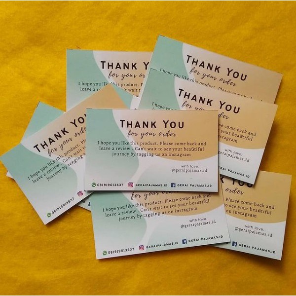 

thanks card / greeting card bahan Linen/BCT/art paper