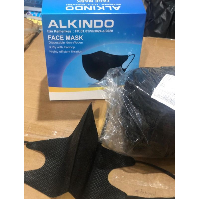 (DUCKBILL) Termurah Masker Duckbill / Mask Duckbill Hitam isi 50 ready/ Masker Earloop/ Semi Premium