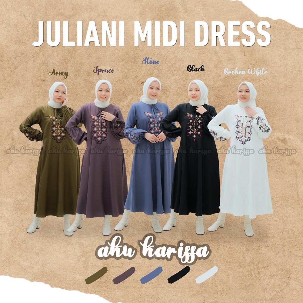 Juliani Midi Dress Ori Aku Karissa Bahan ITY Crepe