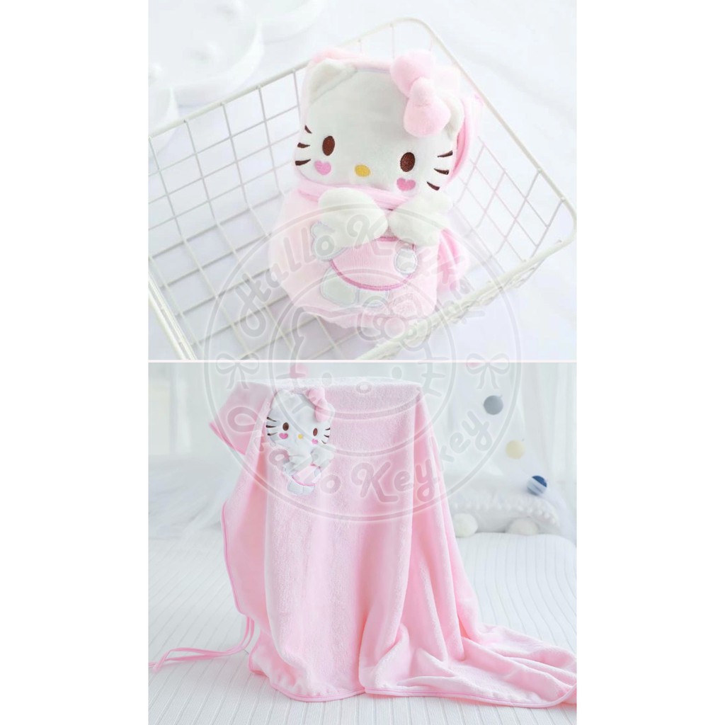 Selimut Kecil Baby Throw Blanket Bulu Hello Kitty Pink Angel Shopee Indonesia