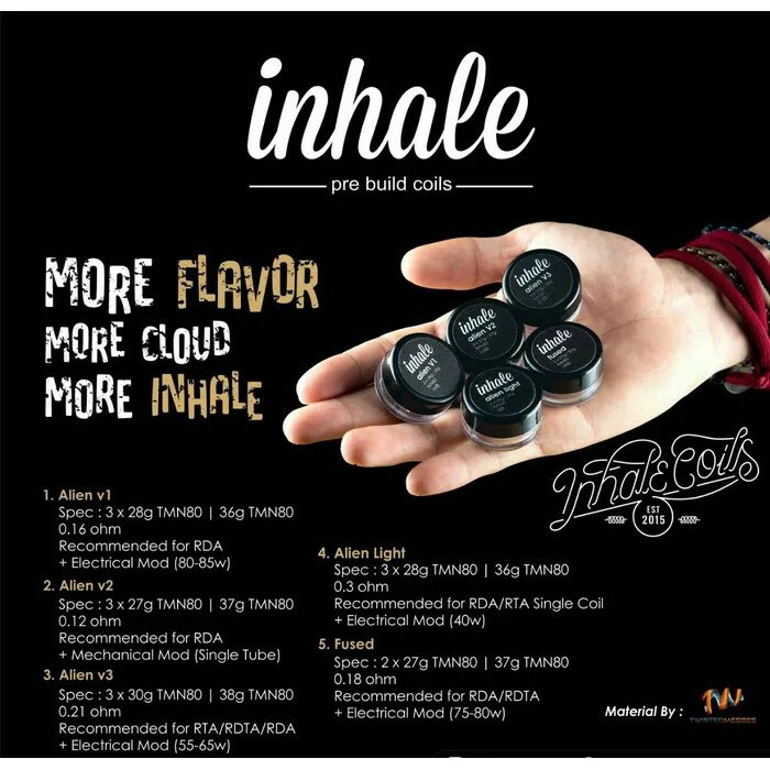 PREBUILT COIL INHALE ALIEN V1 V2 V3 - INHALE ALIEN V1 V2 V3