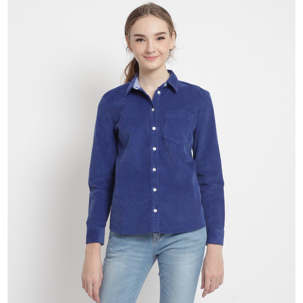 Papperdine Jeans - Kemeja Wanita - Corduroy-Blue