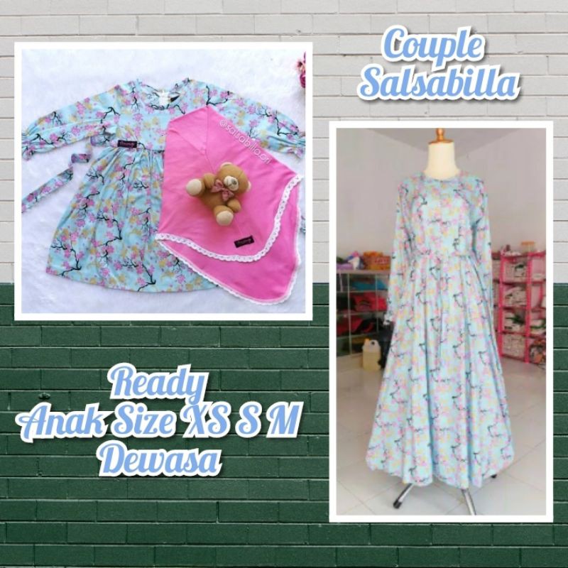 Gamis Couple Ibu dan Anak Motif Alamanda Biru Bahan Adem Original By Salsabila / Gamis bayi imut