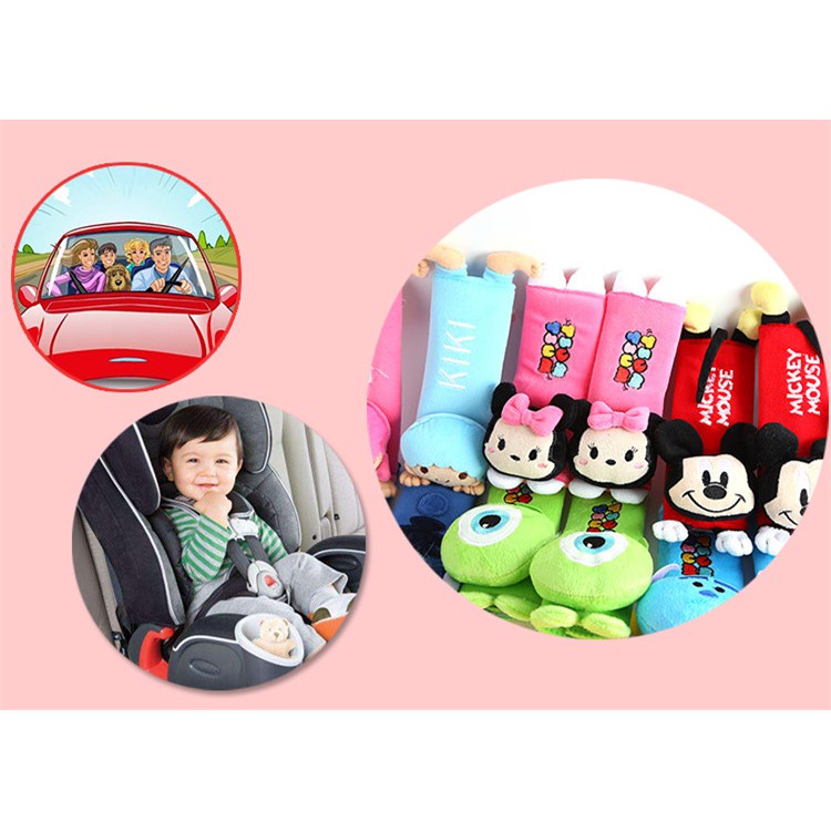 1pc cover Sabuk Pengaman Mobil isofix Motif Kartun Lucu Bahan Plush Untuk Anak