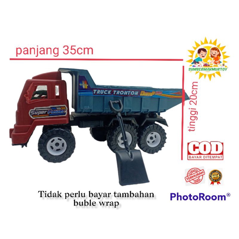 Promo Mainan Anak Anak Mobil Truk Pasir Sekop 6 Roda Plastik