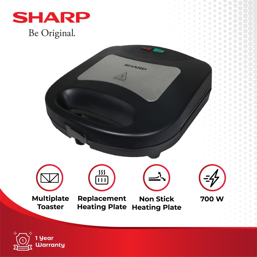 TOASTER ROTI SHARP Multiplate Sandwich Toaster KZS71 KZS-71BK