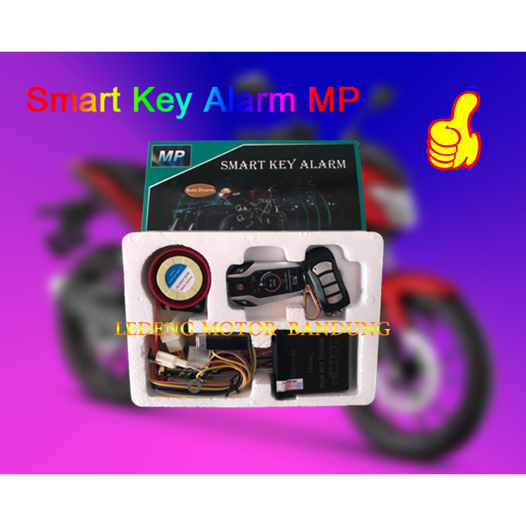 Smart Key Alarm MP Motor Remote Bunyi Stater Jarak Jauh 2 Arah Two Way