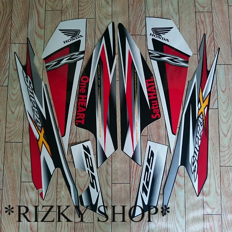 stiker striping motor supra x 125r cw 2013 merah