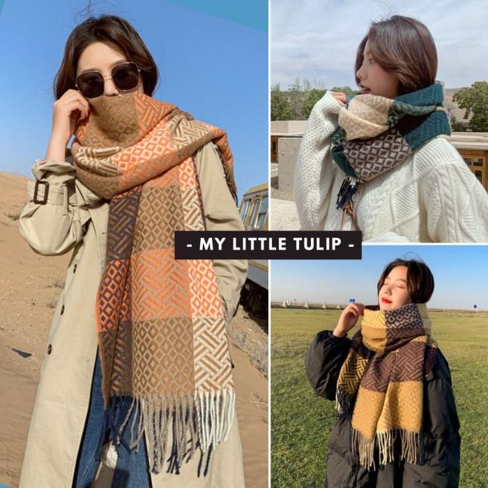 Shawl Syal Cashmere Tebal / Shawl Winter Cashmere / Syal Gradasi Keren Bagus