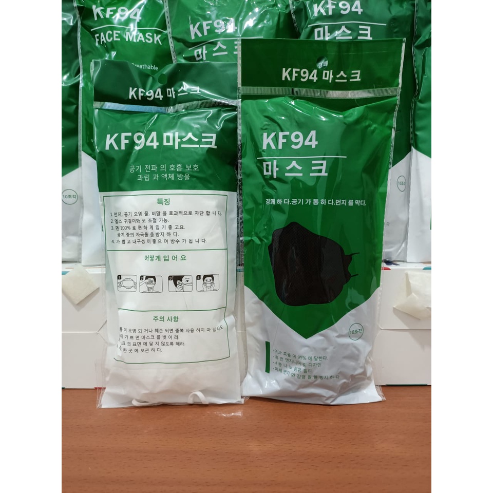 Masker KF94 Korea 4Ply Convex isi 10Pcs Masker 4D Import KF 94 FaceMask-1