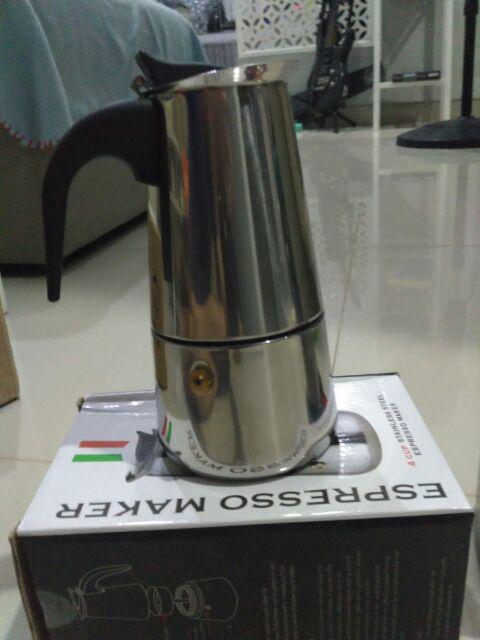 Percolator Espresso Coffee Maker /teko Kopi / Moka Pot Stainless 4 Cup