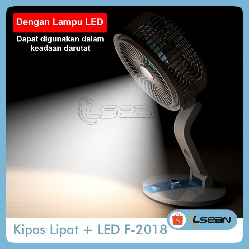 KIPAS LIPAT + LAMPU BELAJAR LED RECHARGEABLE